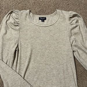 Splendid L/S beige and cream striped top